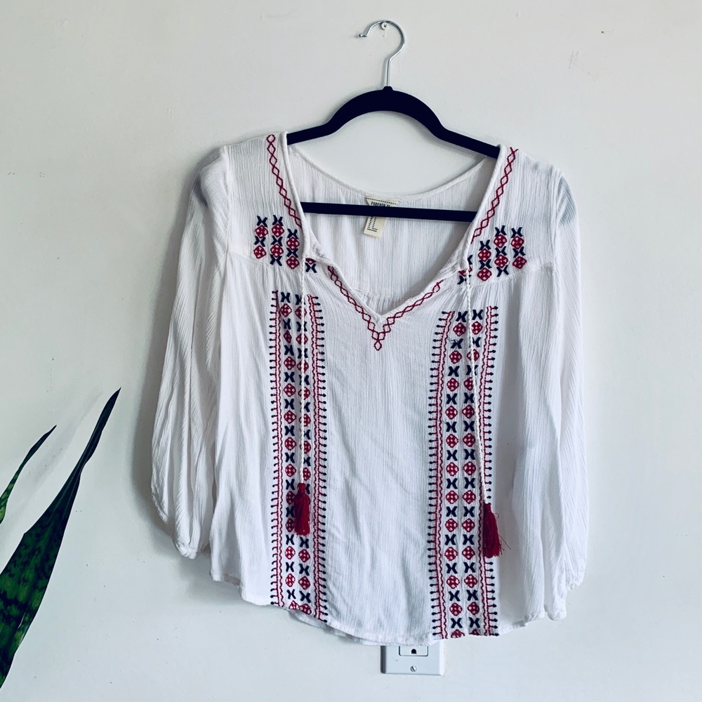 Boho embroidered top